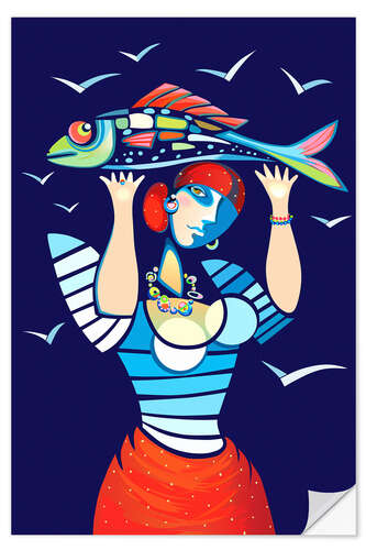 Selvklebende plakat Successful Fishing