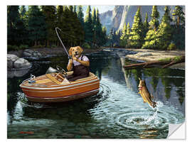 Wall sticker Labrador fishing in the mountains