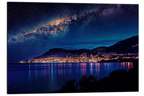 Aluminium print Monaco by night