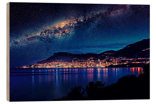 Quadro de madeira Monaco by night