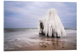 Akryylilasitaulu Groyne on the Baltic coast near Kühlungsborn in winter