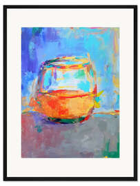 Gerahmter Kunstdruck Whiskey Glas