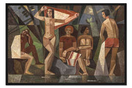 Gerahmter Kunstdruck Paradies, Badegäste im Sommer