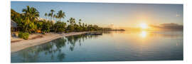 Foam board print Sunset on the beach in Moorea, French Polynesia