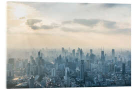 Acrylglasbild Shanghai Skyline bei Sonnenaufgang