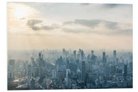 Foam board print Shanghai skyline at sunrise