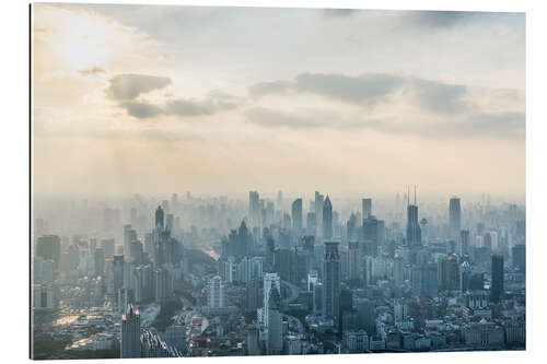 Quadro em plexi-alumínio Shanghai skyline at sunrise