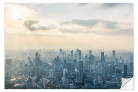 Wall sticker Shanghai skyline at sunrise