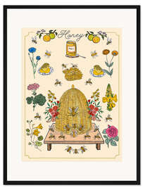 Gerahmter Kunstdruck Honig und Bienen