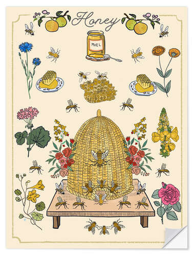 Wall sticker Honey and bees