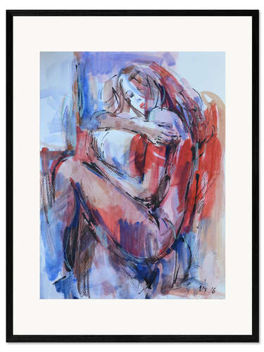 Gerahmter Kunstdruck Schlafende Frau