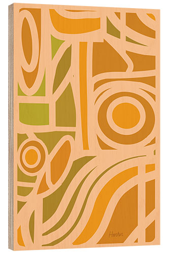 Wood print Swirling Tropical Pattern