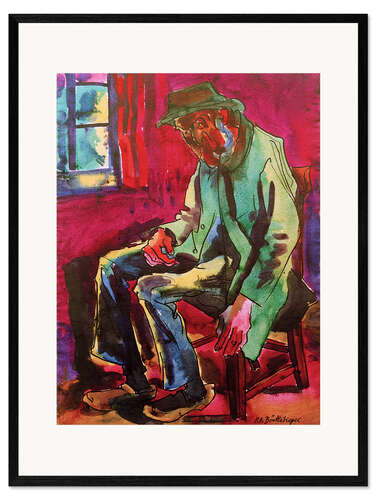 Framed art print Farmer from Arrode (sitting on a chair)