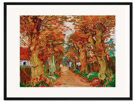 Gerahmter Kunstdruck Allee der Lindenbäume