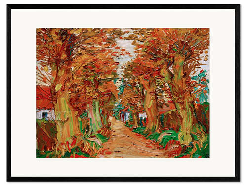 Gerahmter Kunstdruck Allee der Lindenbäume