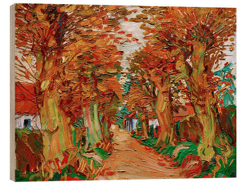 Wood print Avenue of Linden Trees