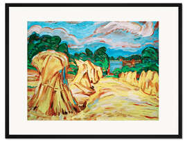 Gerahmter Kunstdruck Elternhaus mit Körnerbündeln