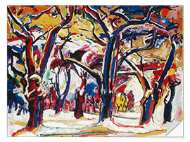 Sticker mural Cherry orchard in winter