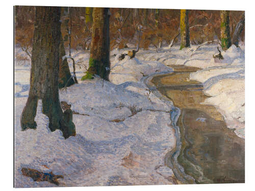 Gallery print Winter forest with an icy brook