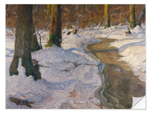 Wall sticker Winter forest with an icy brook