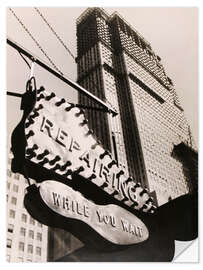 Sisustustarra Illuminated sign for a shoe repair shop, New York
