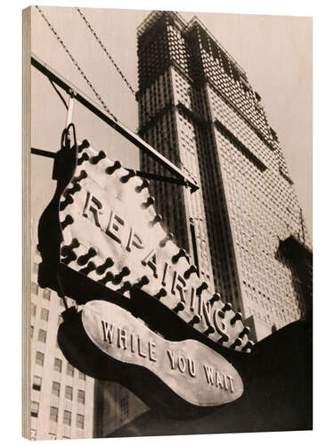 Puutaulu Illuminated sign for a shoe repair shop, New York