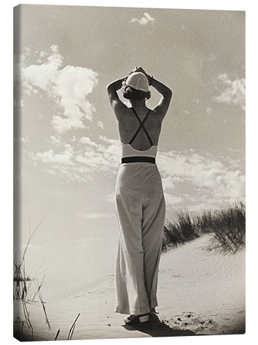 Canvas print Nordseebad Langeoog, woman on the beach