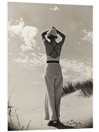 Foam board print Nordseebad Langeoog, woman on the beach