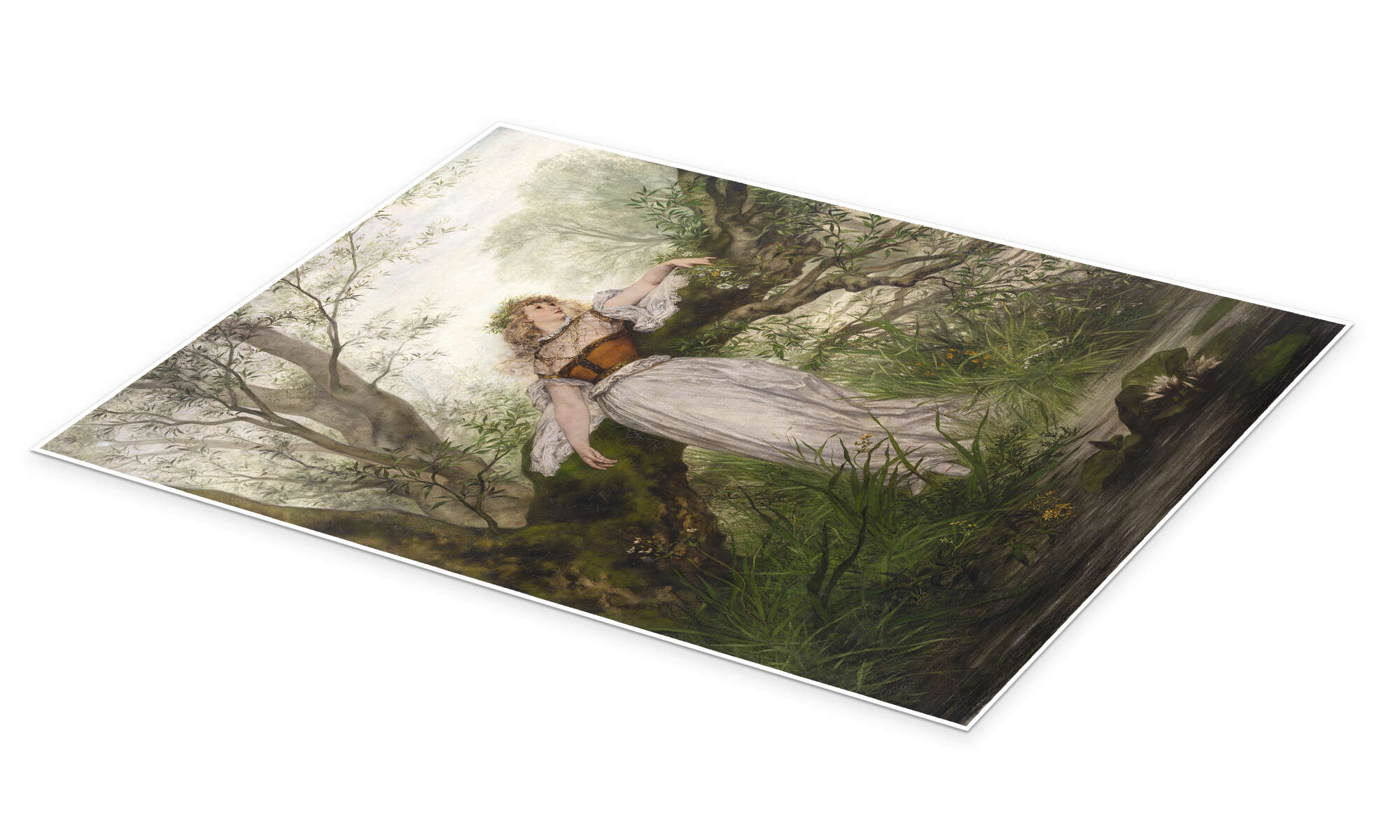 Victor Muller,ophelia,A girl leaning on branches in a offers stream,large wall art,framed wall art,canvas wall art,large canvas,M6814