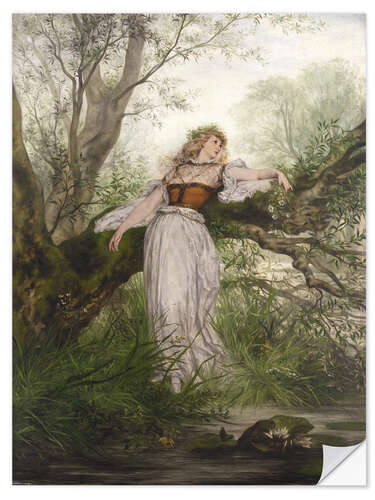 Selvklebende plakat Ophelia