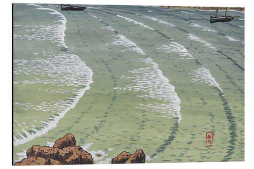 Print på aluminium Rocky sea book with ships