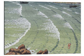 Aluminiumsbilde Rocky sea book with ships