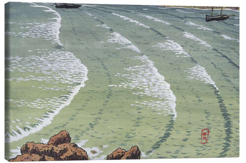 Canvas print Rocky sea book with ships