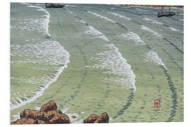 Foam board print Rocky sea book with ships