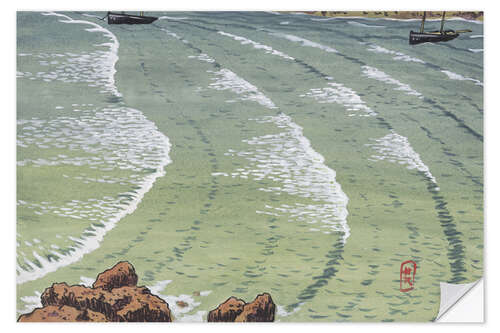 Muursticker Rocky sea book with ships