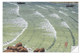 Muursticker Rocky sea book with ships