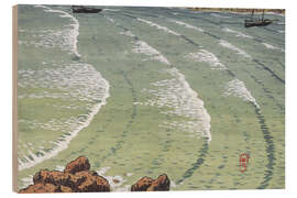 Wood print Rocky sea book with ships