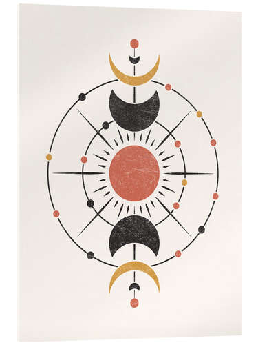 Tableau en verre acrylique Minimalist Moon Phase
