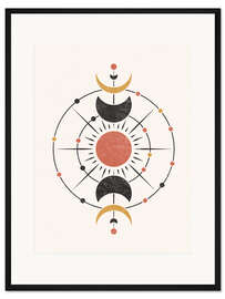 Gerahmter Kunstdruck Minimalistische Mondphasen