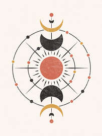 Magnettafel Minimalistische Mondphasen