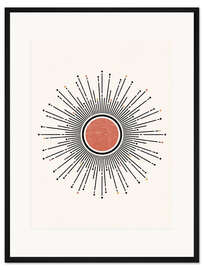 Gerahmter Kunstdruck Minimalistische Boho Sonne
