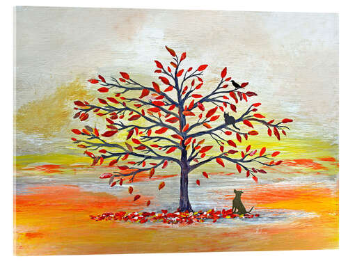 Acrylglas print Busy autumn tree