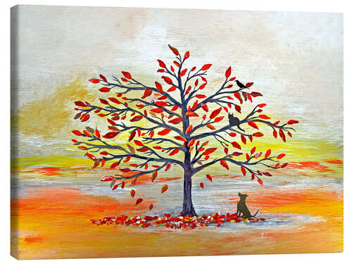 Tableau sur toile Busy autumn tree