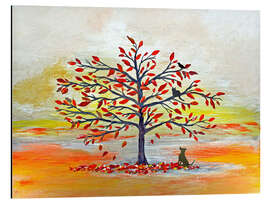 Magnettafel Belebter Herbstbaum