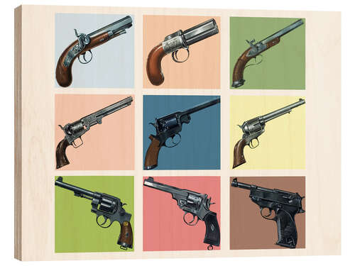 Tableau en bois The Cowboy gets his gun, from 'Then Til Now'