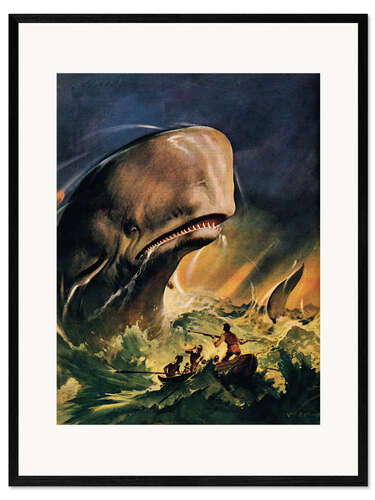 Ingelijste kunstdruk Moby Dick