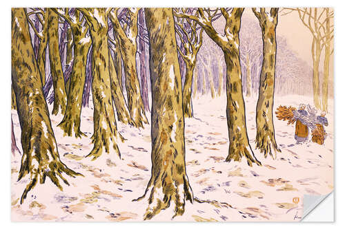 Selvklebende plakat The wood, the winter