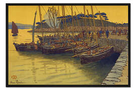 Gerahmter Kunstdruck Ankunft von Schiffen in Tréboul