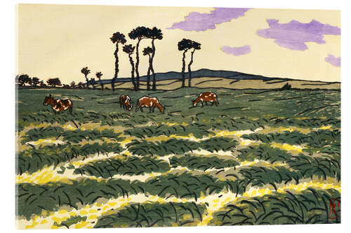 Cuadro de metacrilato Cows in the field of La Garde-Guérin (Saint-Briac)
