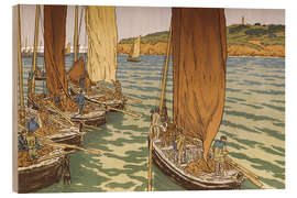 Obraz na drewnie Departure of the boats in Tréboul